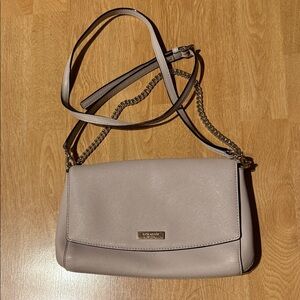 Kate Spade Taupe Crossbody Bag with Gold Accents